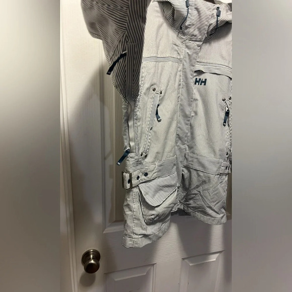 Helly Hansen Ski Snowboard Jacket Blue White Stripe Size M - Picture 3 of 13